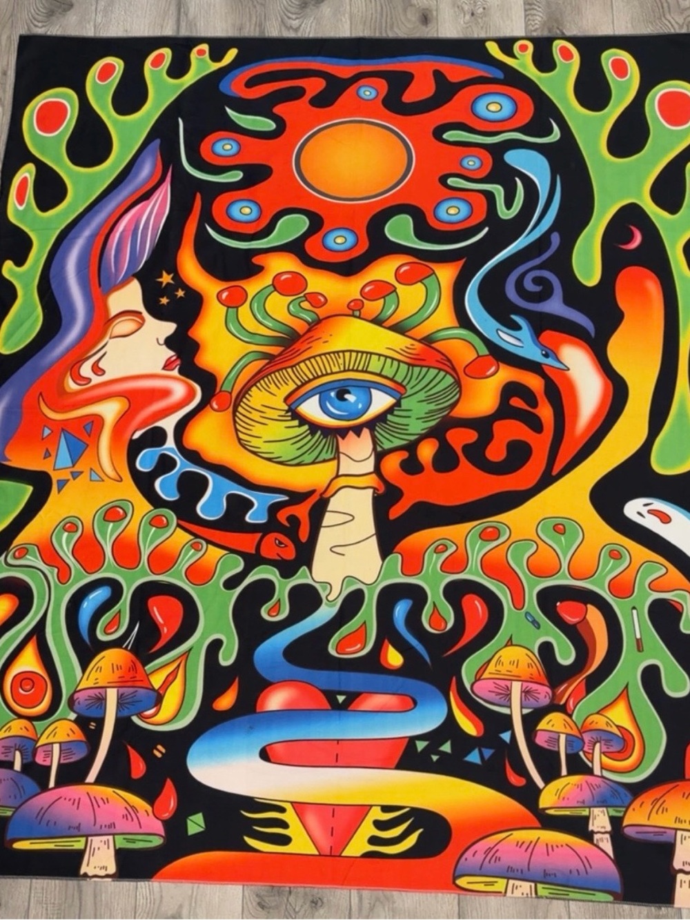 Psychedelic Mushroom Eye Tapestry